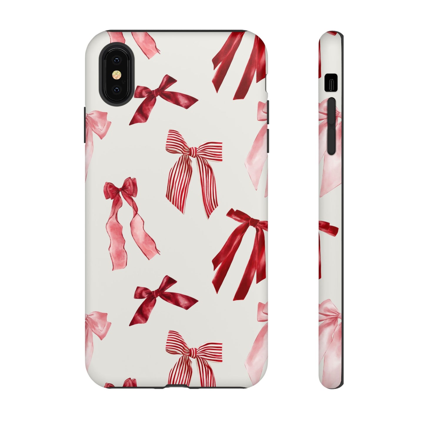Burgundy Chic Bow Design Phone Case - JGUS