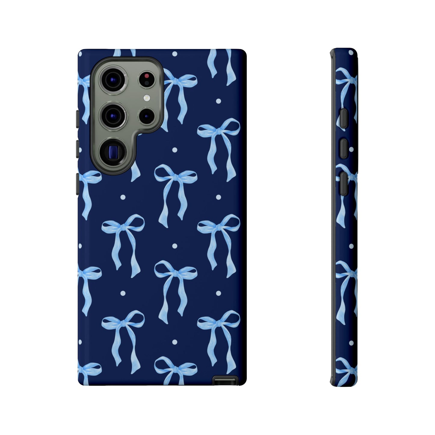 Bows & Blues Phone Case – Aesthetic Ribbon Print | Fits iPhone & Samsung - JGUS