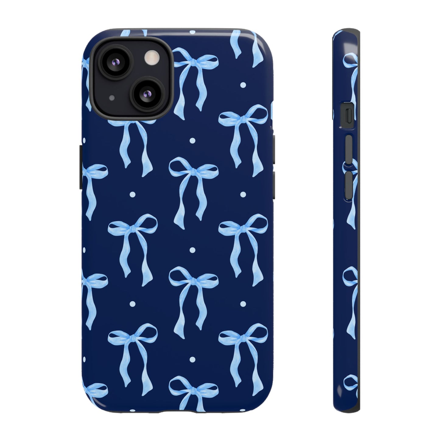 Bows & Blues Phone Case – Aesthetic Ribbon Print | Fits iPhone & Samsung - JGUS
