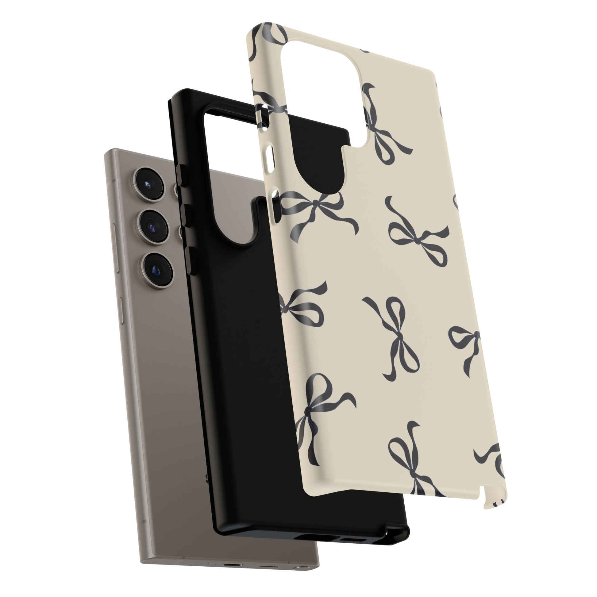 Beige and Black Bow Phone Case - JGUS