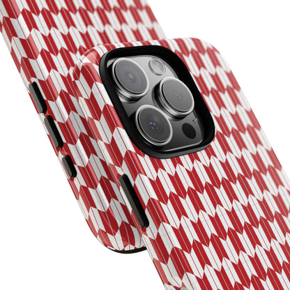 Red Geometric Phone Case for iPhone Samsung Pixel – Bold Pattern Aesthetic Modern Design - JGUS