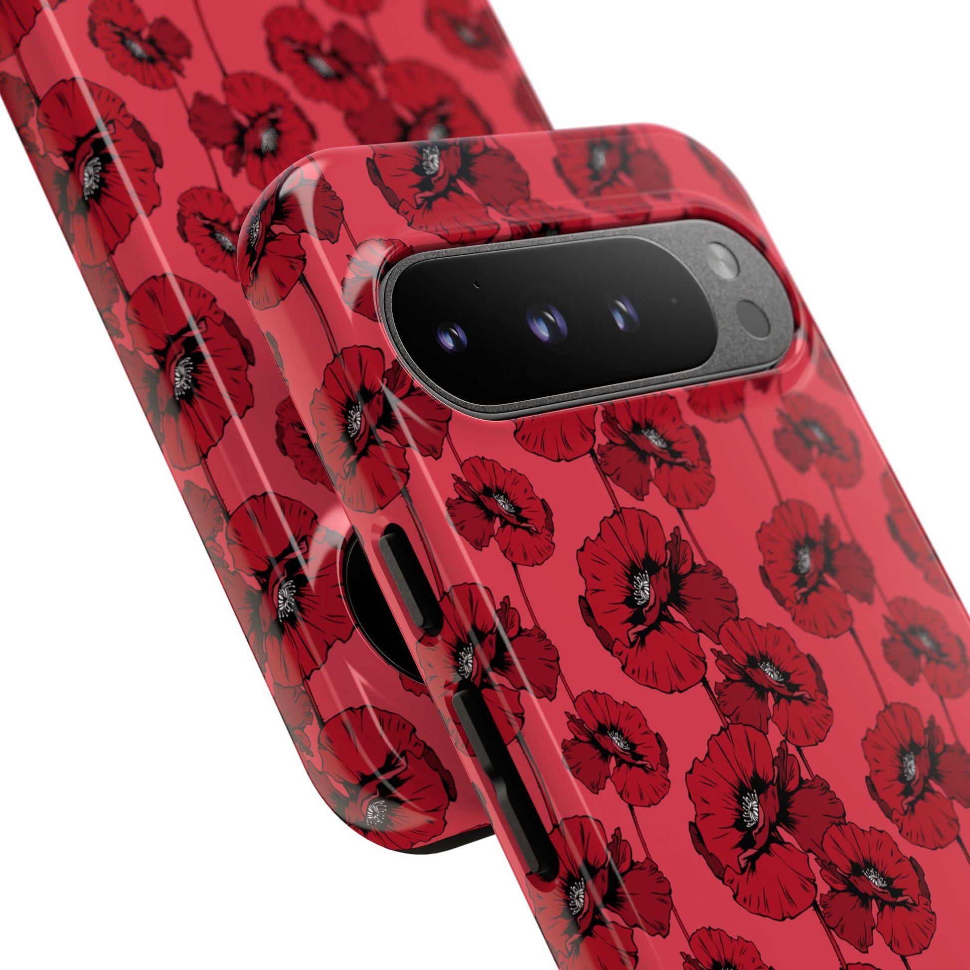 Red Poppy Phone Case for iPhone, Samsung & Google Pixel – Bold Floral Statement Aesthetic - JGUS