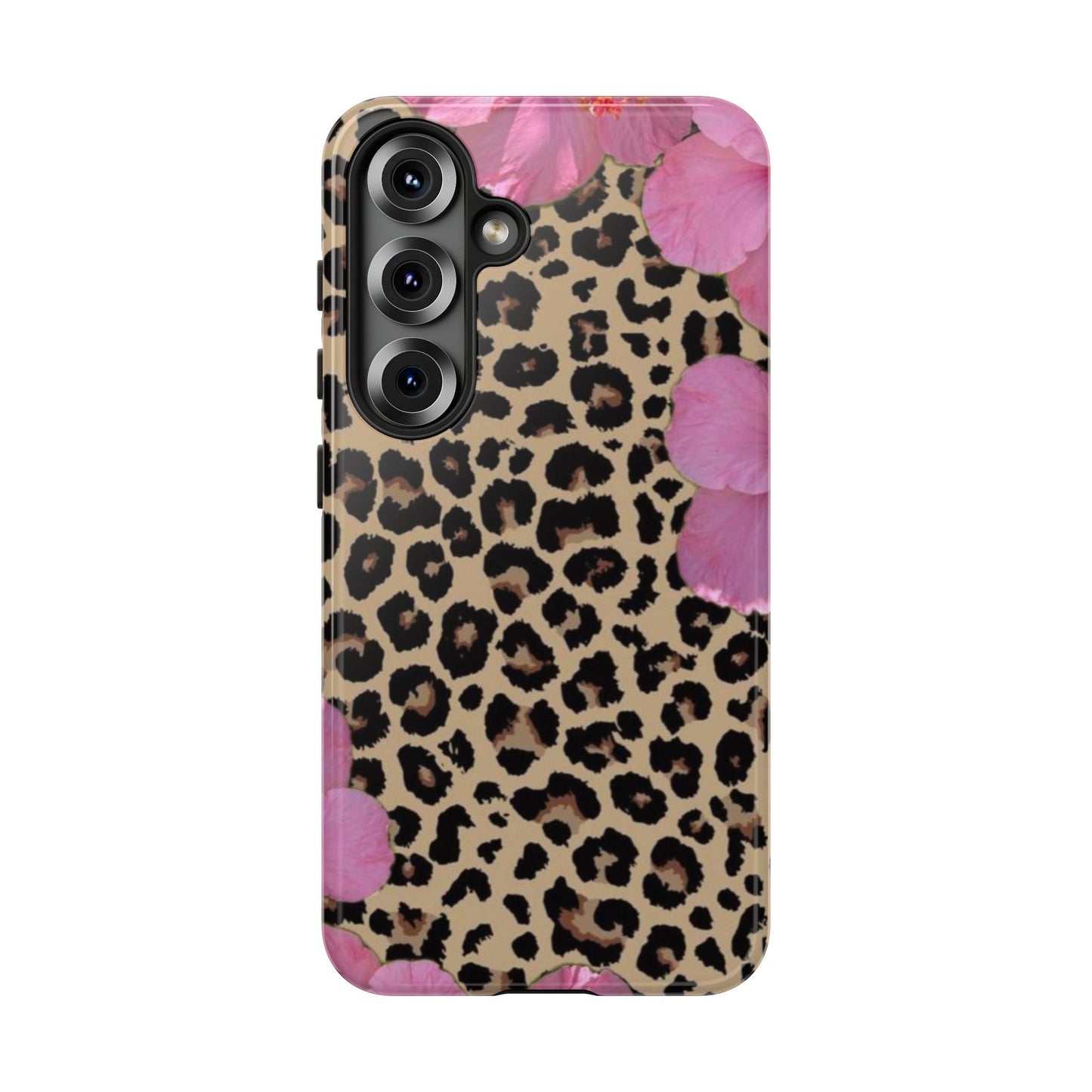 Leopard Bloom Pink Floral Phone Case – Trendy Animal Print Case for iPhone & Samsung