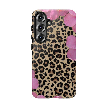 Leopard Bloom Pink Floral Phone Case – Trendy Animal Print Case for iPhone & Samsung