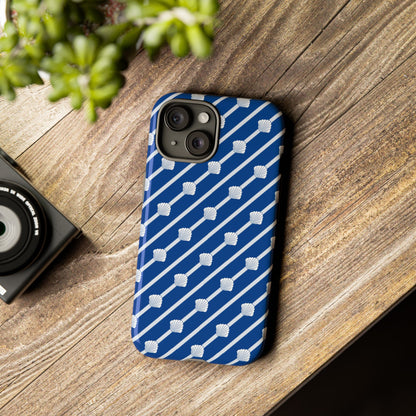 Navy Blue Seashell Phone Case for iPhone Samsung Pixel – Nautical Coastal Stripe Aesthetic - JGUS