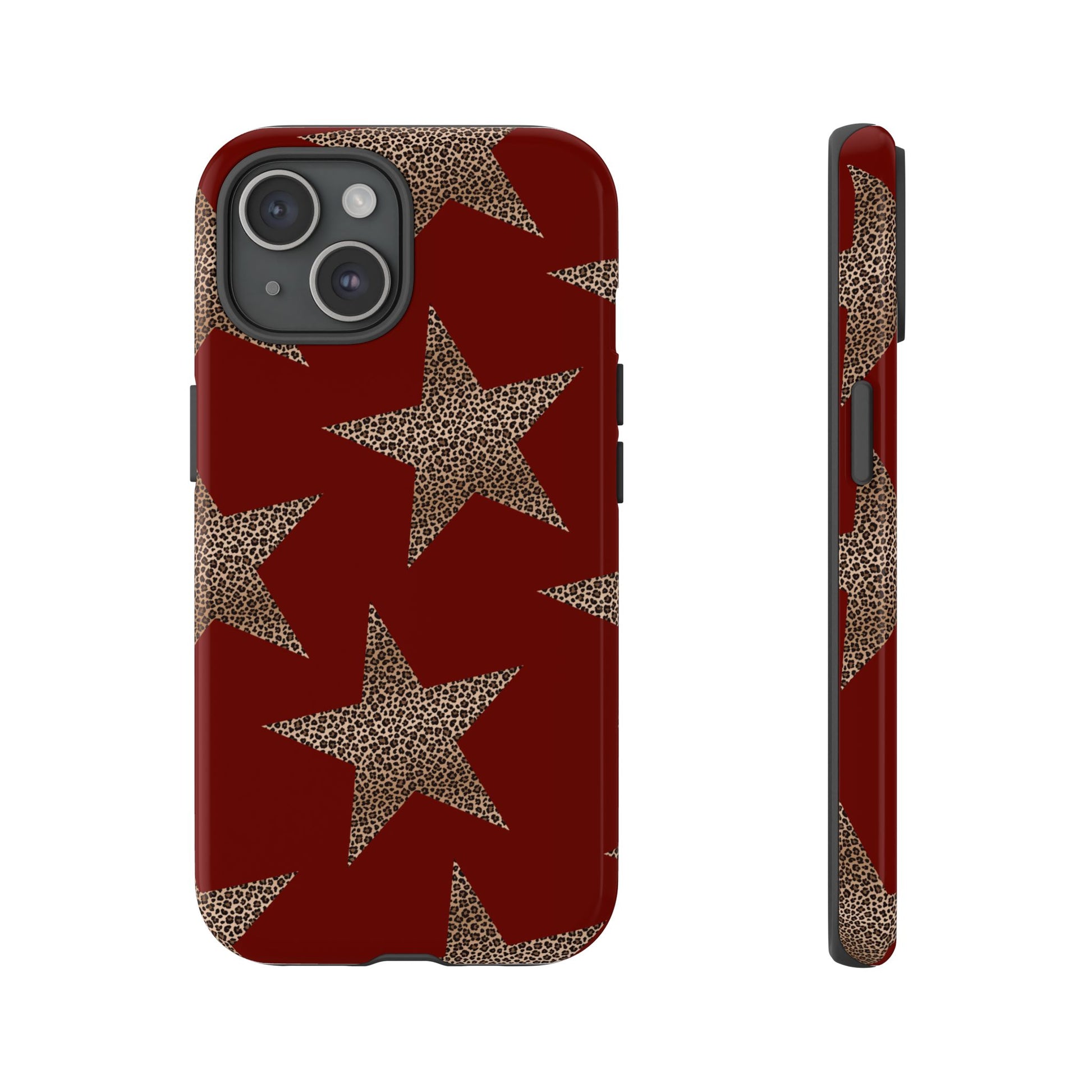 Leopard Star Luxe - Burgundy Edition | Aesthetic Coquette Phone Case for iPhone & Galaxy - JGUS