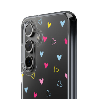 Transparent Heart Design Pattern Clear Phone Case