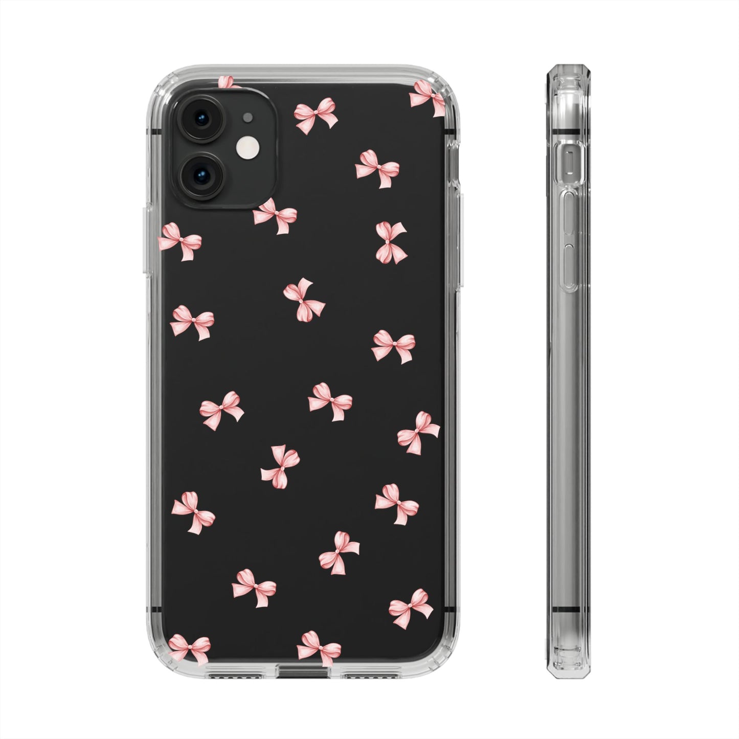 Pink Bow Dreams Clear Phone Case