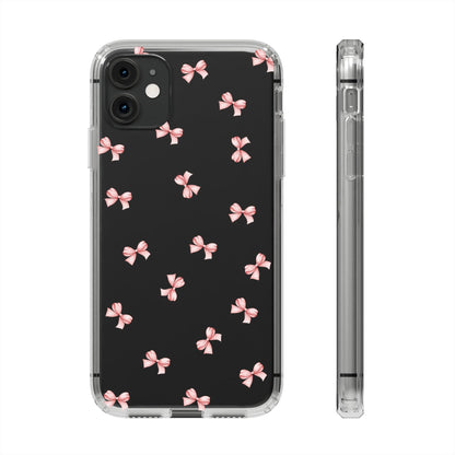 Pink Bow Dreams Clear Phone Case