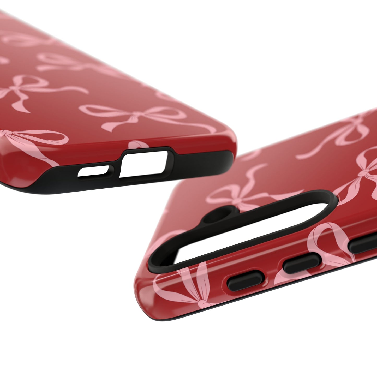 Pink Bows on Red Phone Case - JGUS
