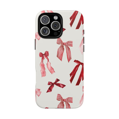 Burgundy Chic Bow Design Phone Case - JGUS