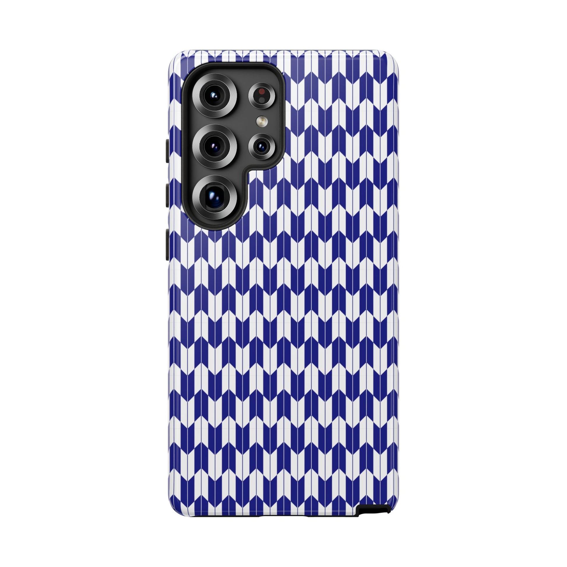 Navy Blue Geometric Phone Case for iPhone Samsung Pixel – Minimal Pattern Modern Aesthetic - JGUS