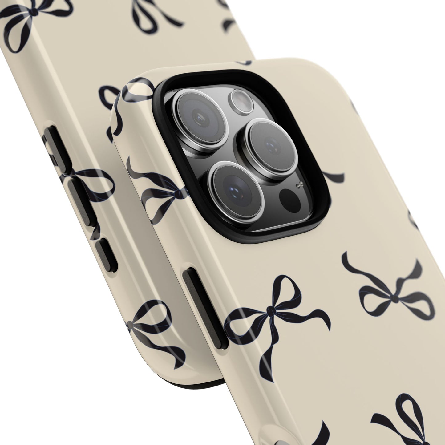 Beige and Black Bow Phone Case - JGUS