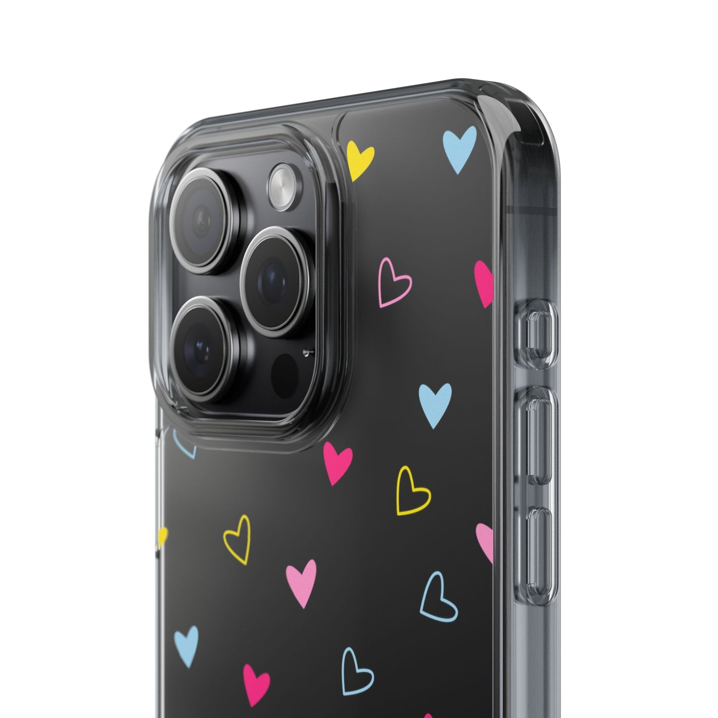 Transparent Heart Design Pattern Clear Phone Case