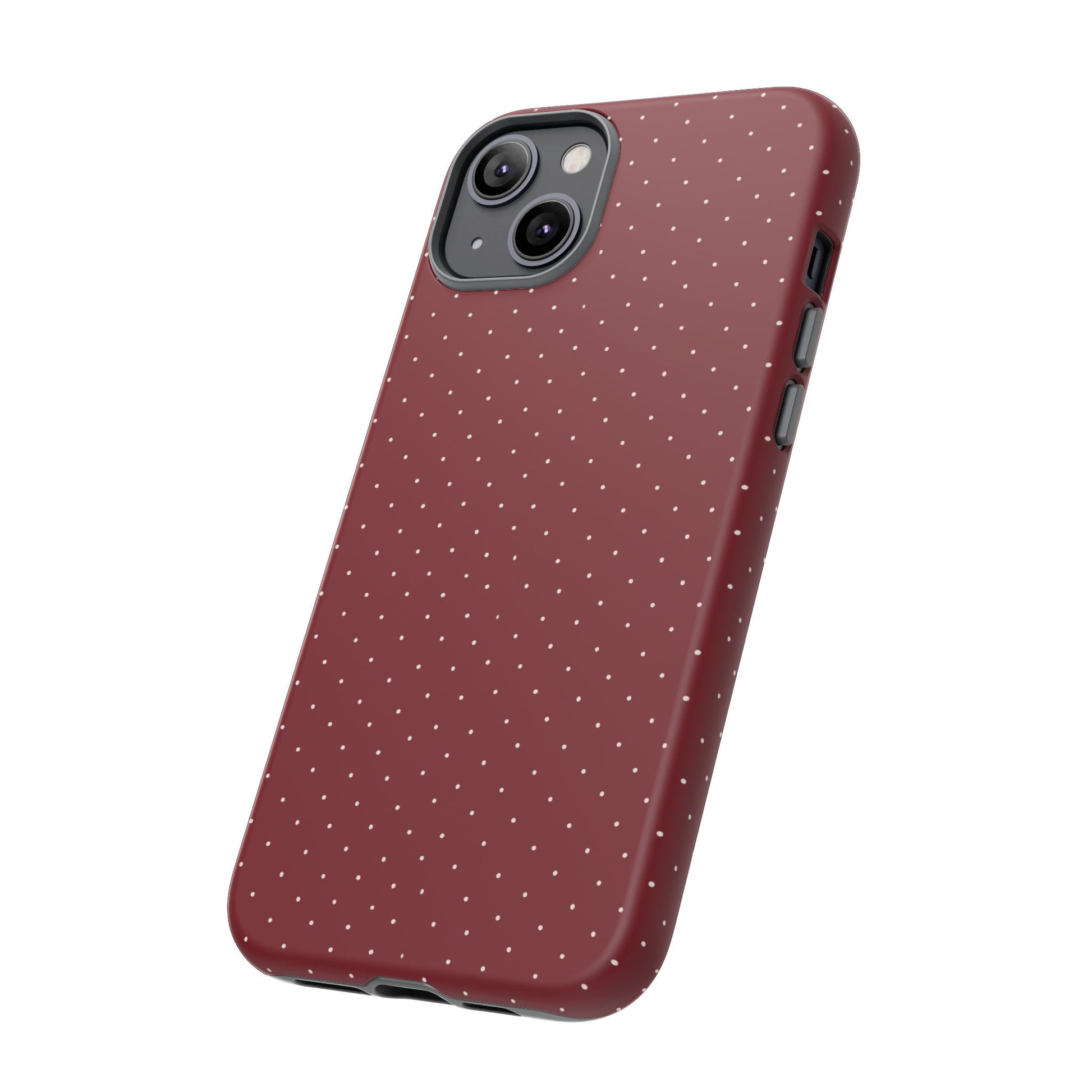 Burgundy  & White Dots Case - JGUS
