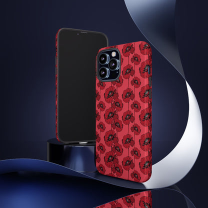 Red Poppy Phone Case for iPhone, Samsung & Google Pixel – Bold Floral Statement Aesthetic - JGUS