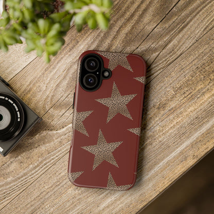 Leopard Star Luxe - Burgundy Edition | Aesthetic Coquette Phone Case for iPhone & Galaxy - JGUS
