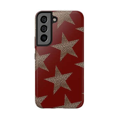 Leopard Star Luxe - Burgundy Edition | Aesthetic Coquette Phone Case for iPhone & Galaxy