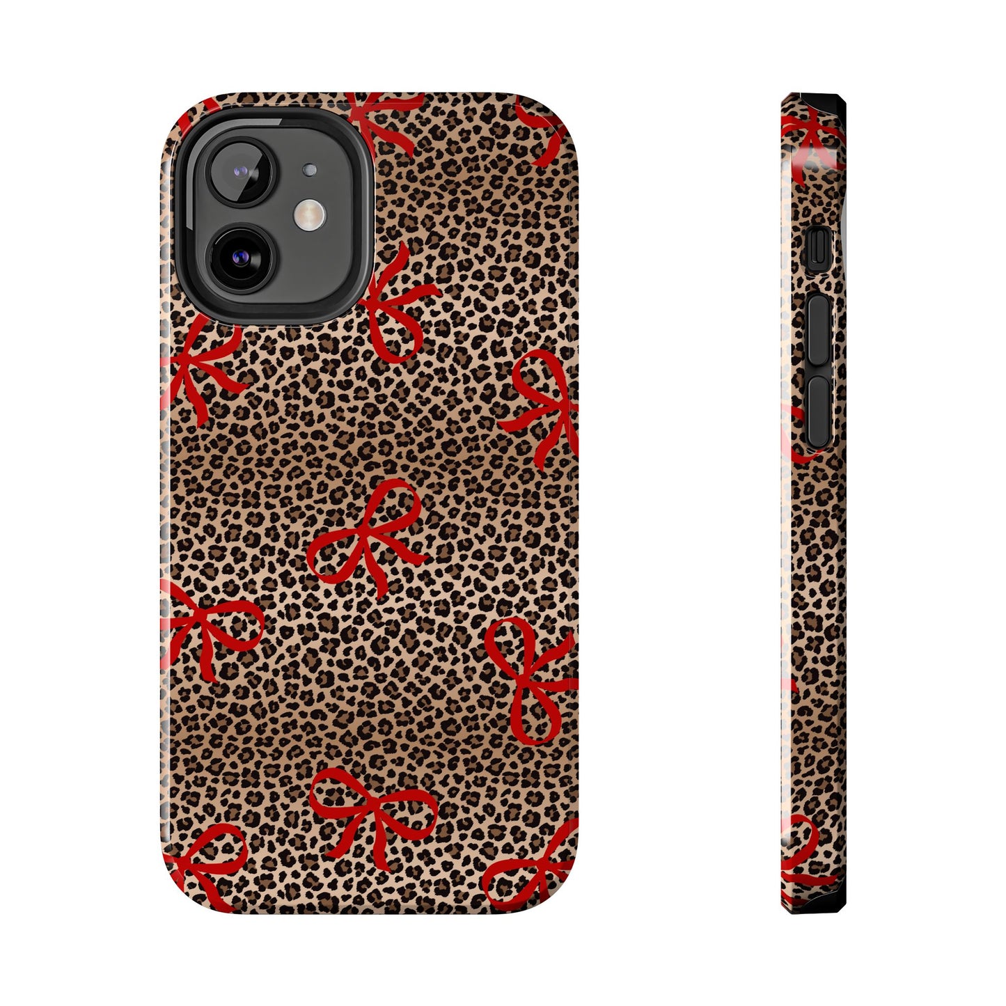 Bold Bow Leopard Print Phone Case – Aesthetic Protective Cover for iPhone & Samsung - Fashionable Animal Print Cover