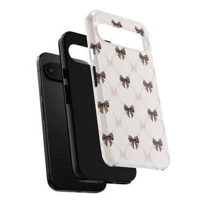 Chic Bow Pattern Phone Case | Elegant Clear Protective Case | Stylish iPhone & Samsung Cover - JGUS