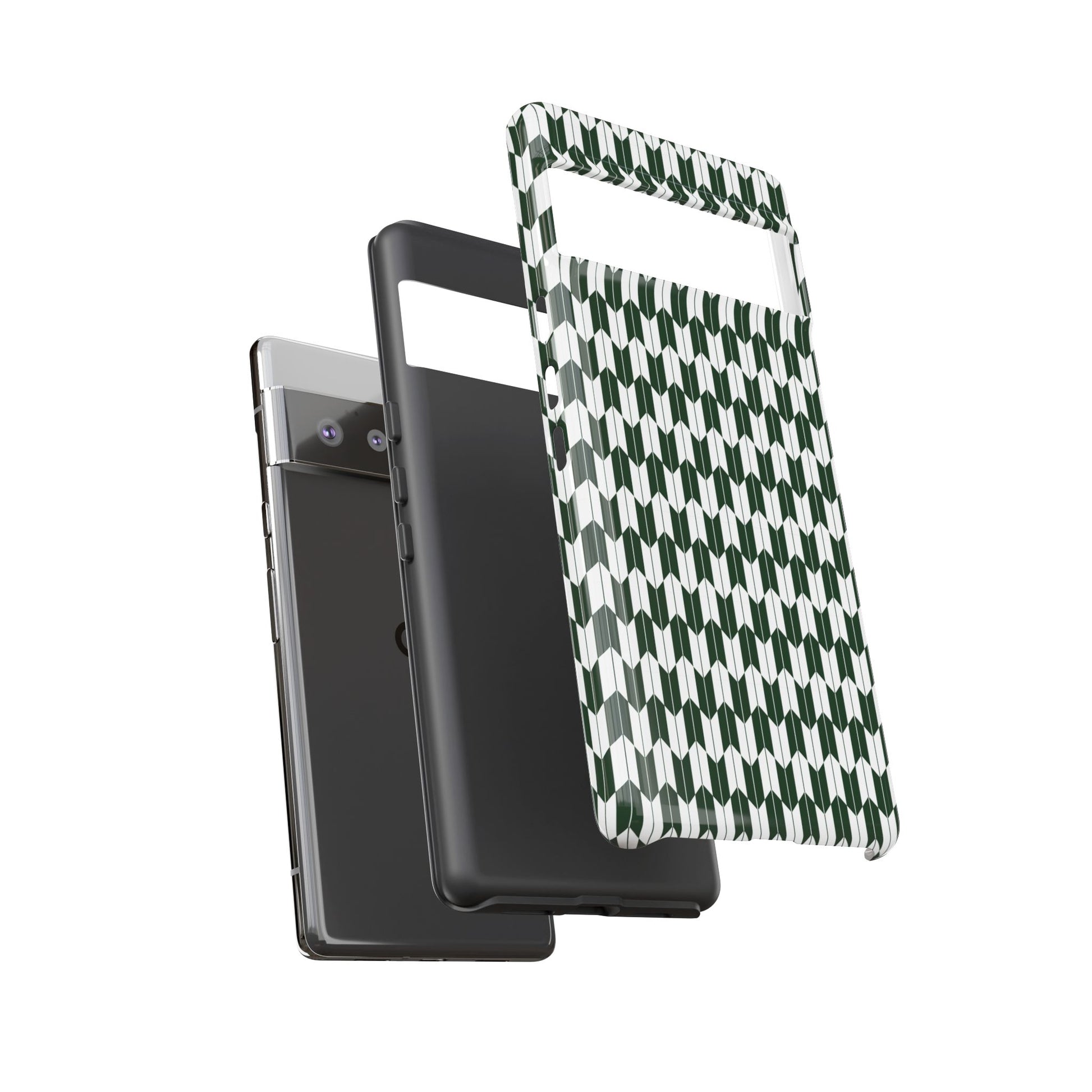 Green Harmony Geometric Phone Case – Durable, Slim, and MagSafe Compatible - JGUS
