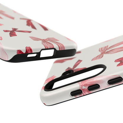 Burgundy Chic Bow Design Phone Case - JGUS