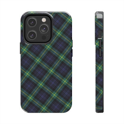 Jade Plaid Luxe Phone Case – Dual-Layer Protection for iPhone & Samsung