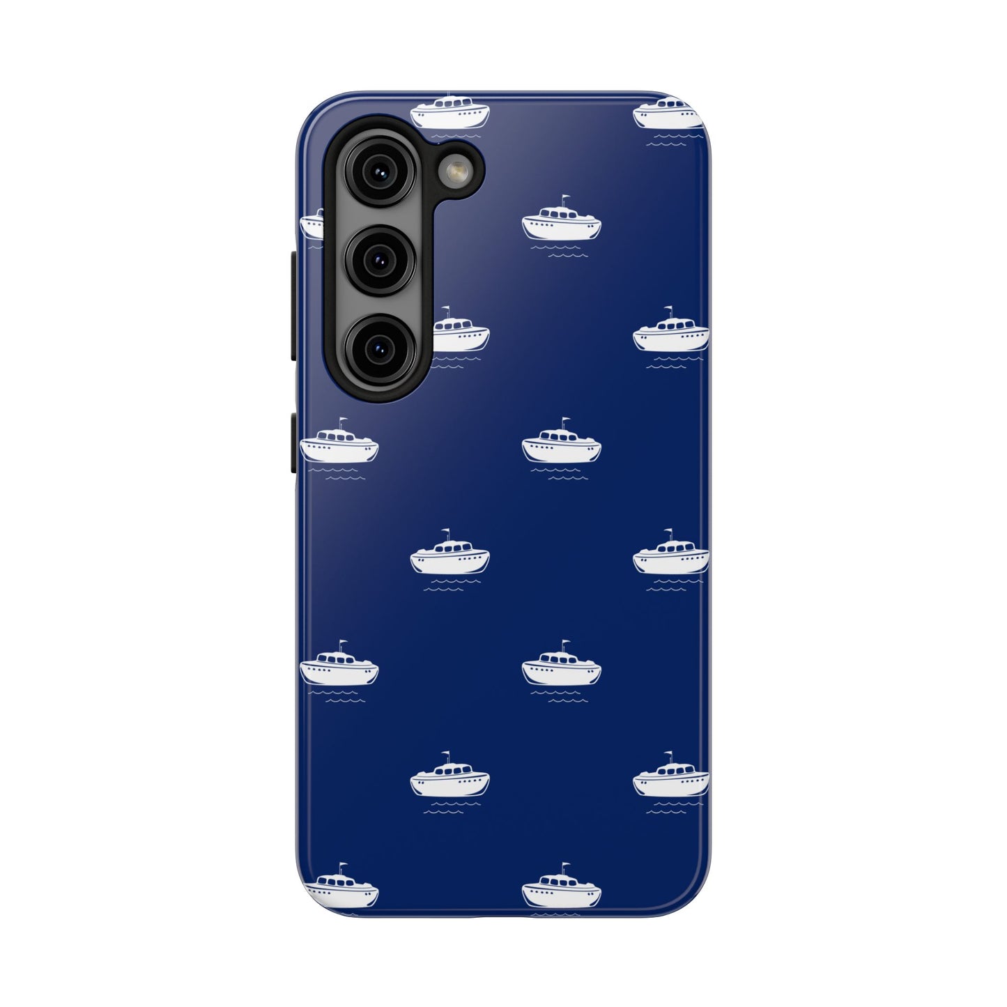 Blue Boat Phone Case – Calm Ocean Pattern for iPhone & Samsung, Durable & Stylish Protection