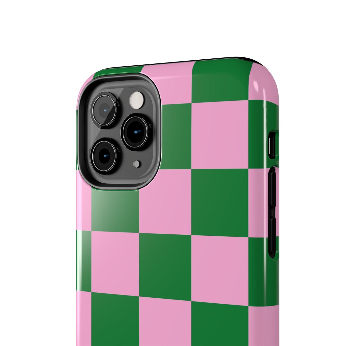 Pink Retro Checkered Phone Case – 90s Aesthetic, Vintage Grid Pattern for iPhone & Samsung