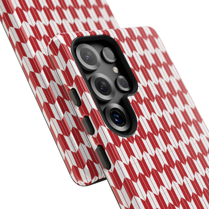 Red Geometric Phone Case for iPhone Samsung Pixel – Bold Pattern Aesthetic Modern Design - JGUS