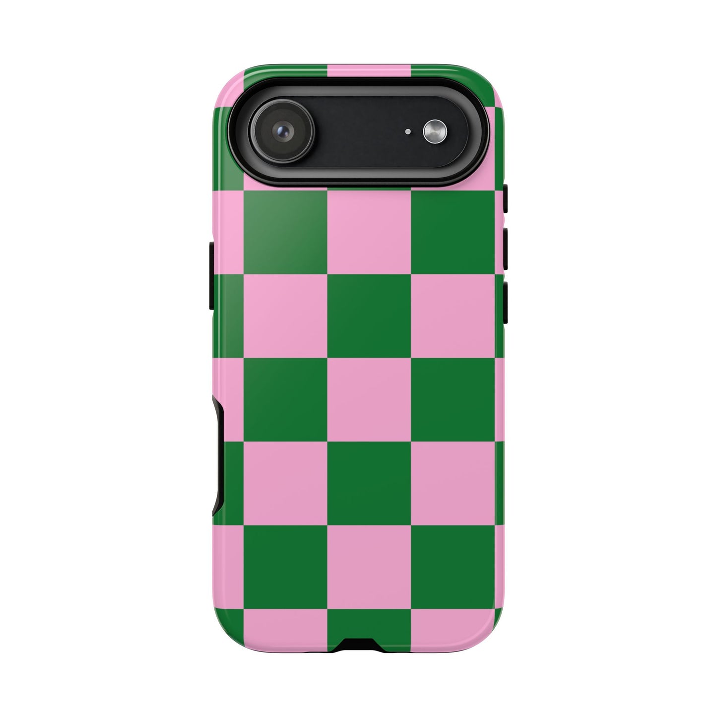 Pink Retro Checkered Phone Case – 90s Aesthetic, Vintage Grid Pattern for iPhone & Samsung - JGUS