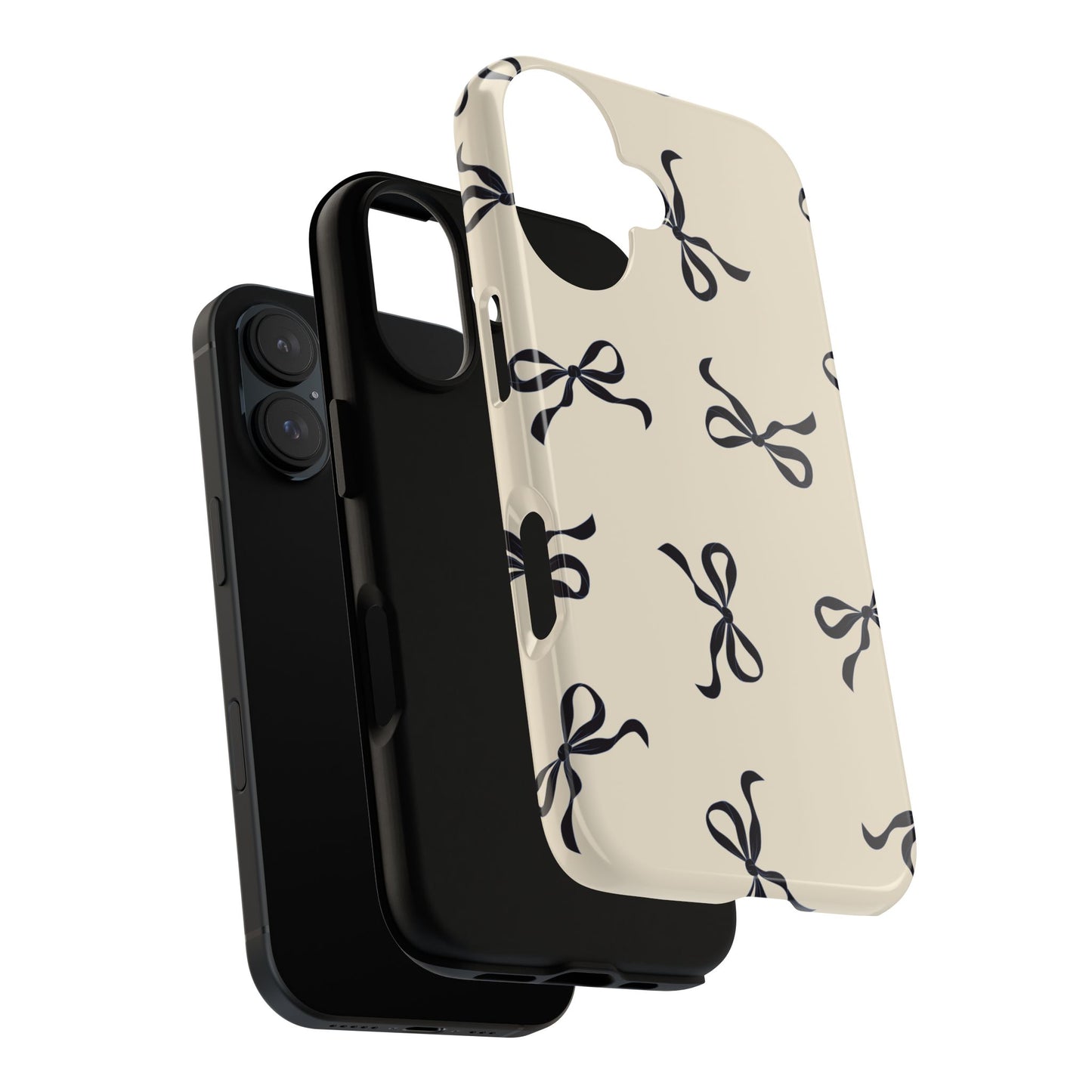 Beige and Black Bow Phone Case - JGUS