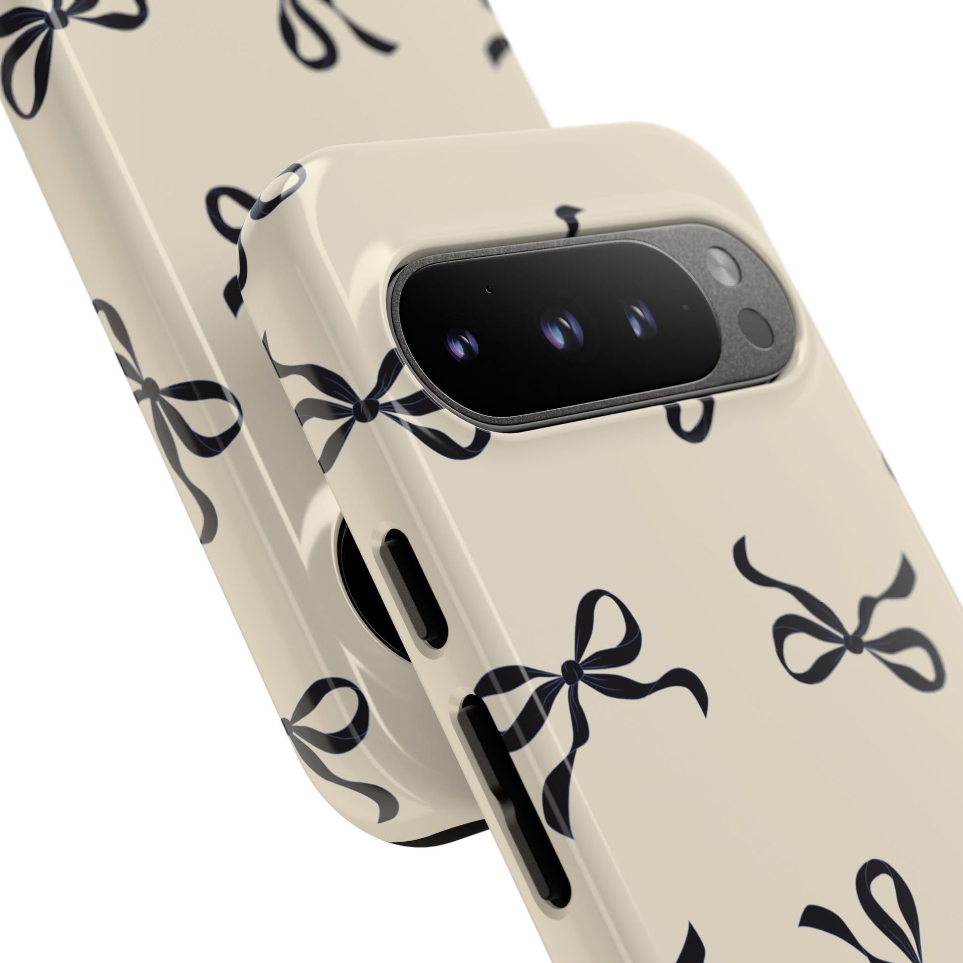 Beige and Black Bow Phone Case - JGUS
