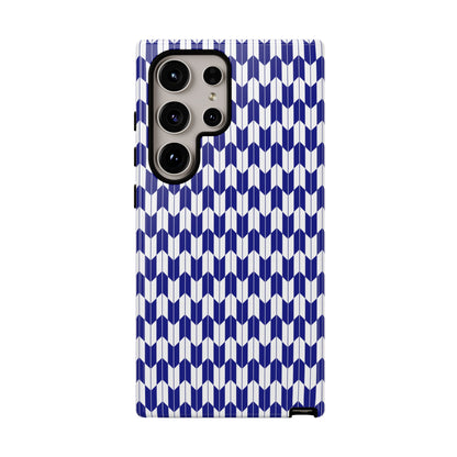 Navy Blue Geometric Phone Case for iPhone Samsung Pixel – Minimal Pattern Modern Aesthetic - JGUS