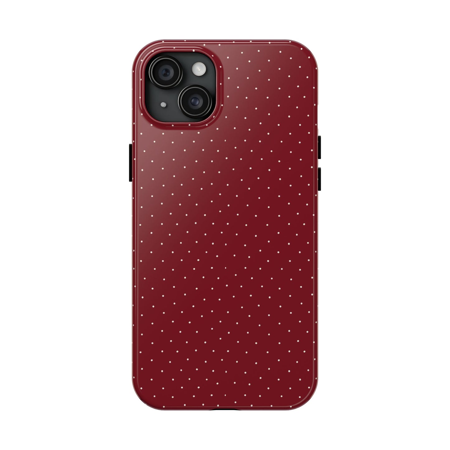 Burgundy  & White Dots Case