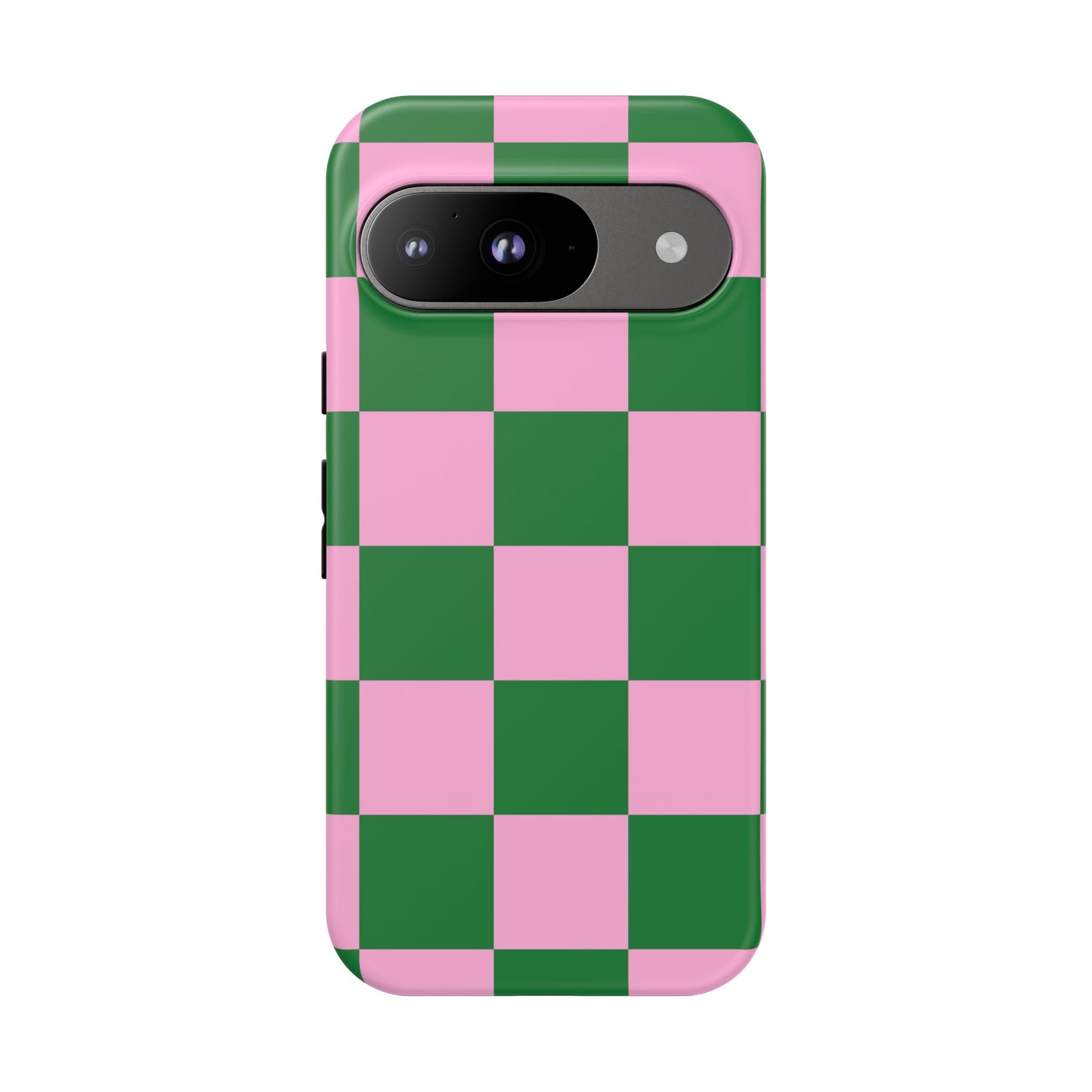 Pink Retro Checkered Phone Case – 90s Aesthetic, Vintage Grid Pattern for iPhone & Samsung - JGUS
