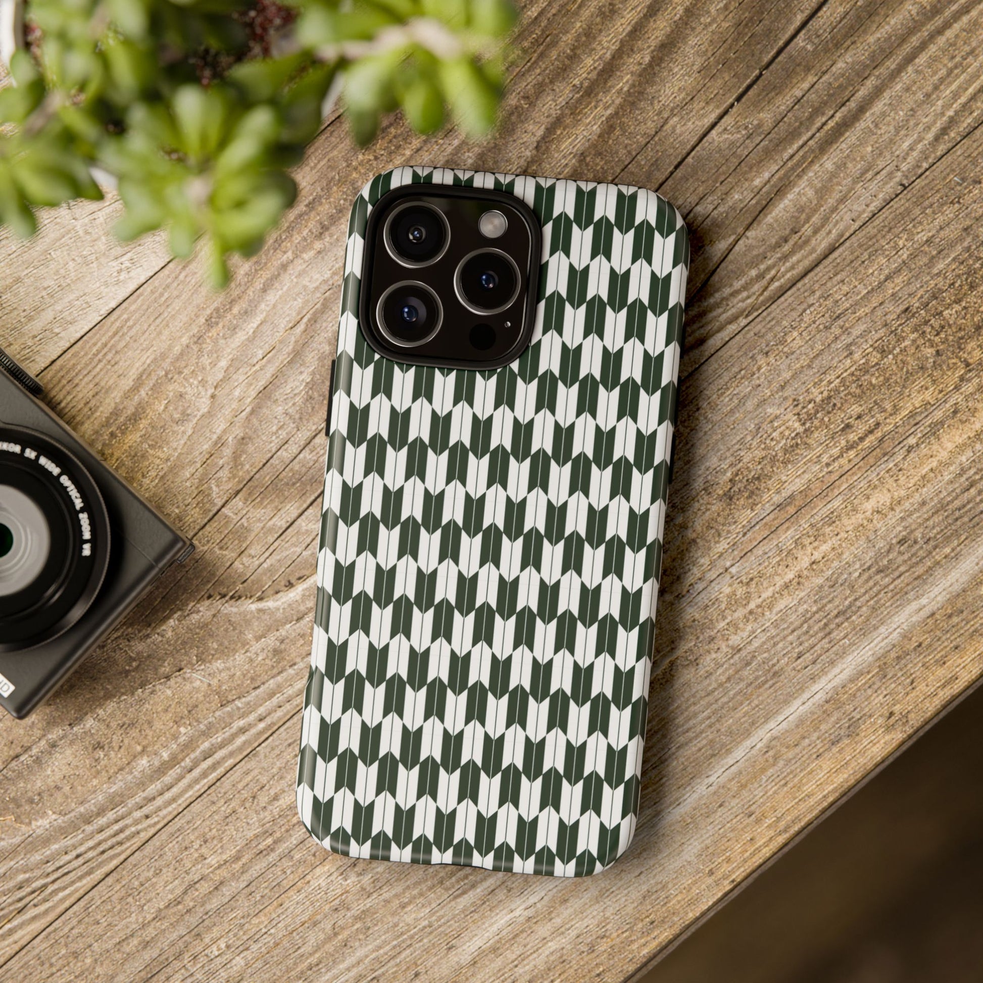 Green Harmony Geometric Phone Case – Durable, Slim, and MagSafe Compatible - JGUS