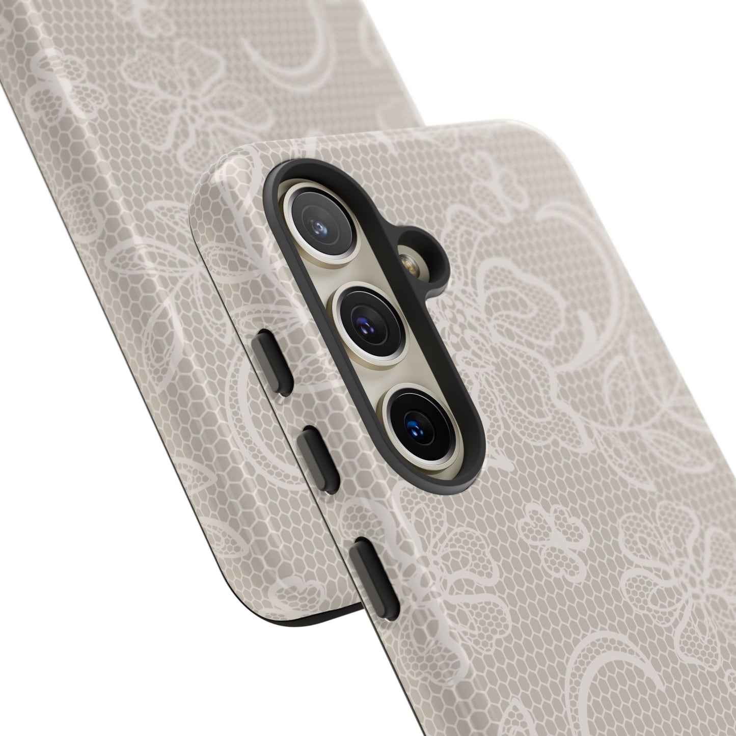 Lace Phone Case for iPhone Samsung Pixel – Cream Floral Elegant Aesthetic - JGUS