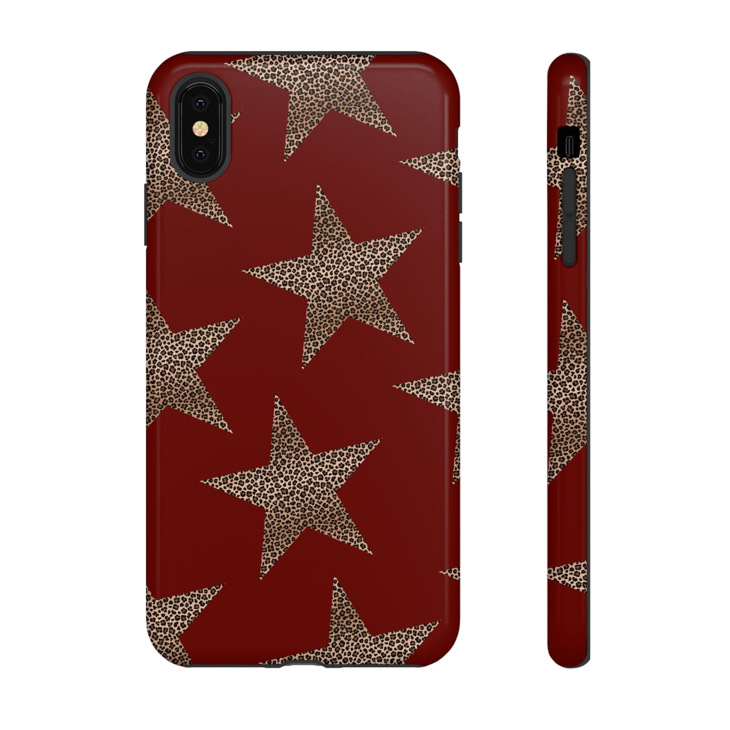 Leopard Star Luxe - Burgundy Edition | Aesthetic Coquette Phone Case for iPhone & Galaxy - JGUS