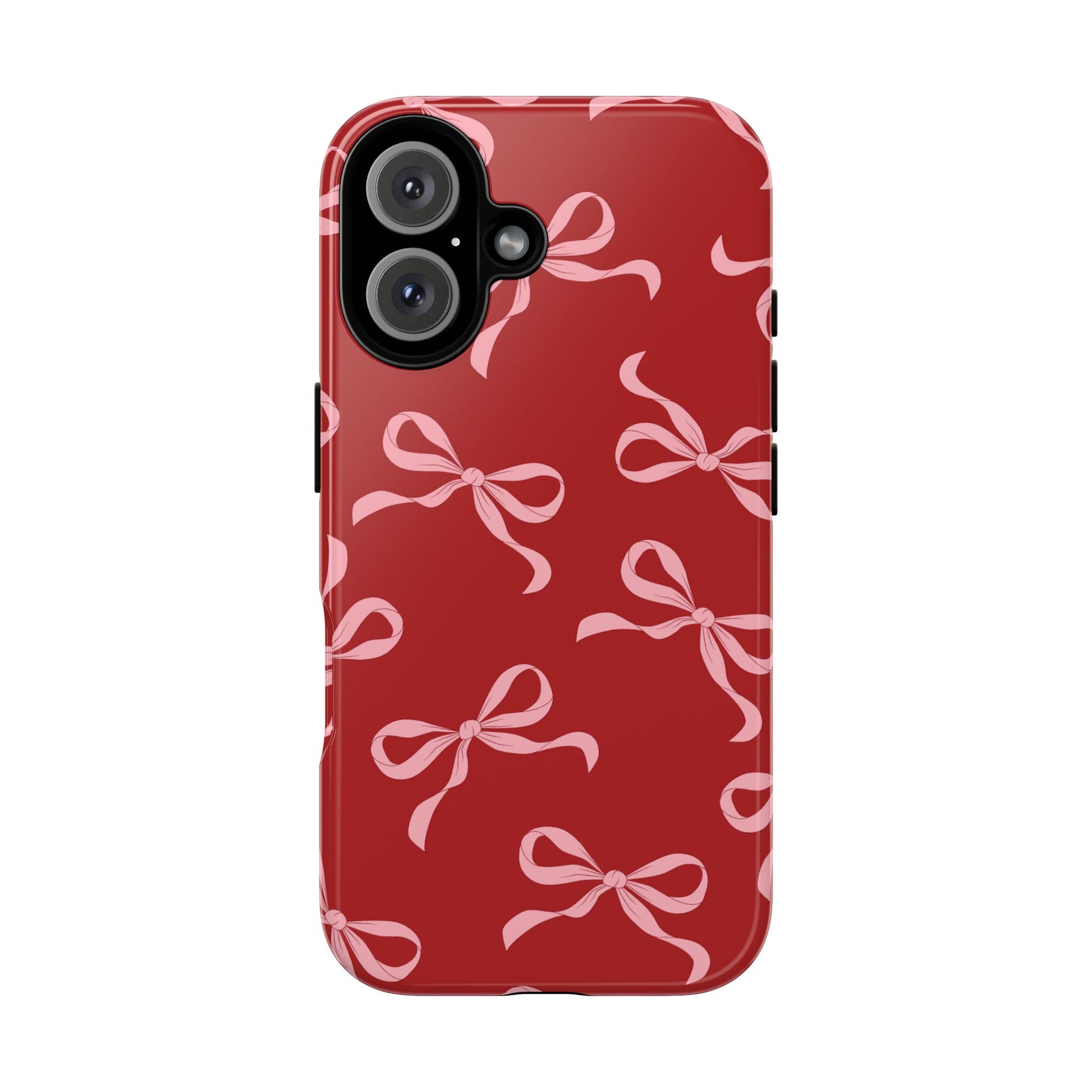 Pink Bows on Red Phone Case - JGUS