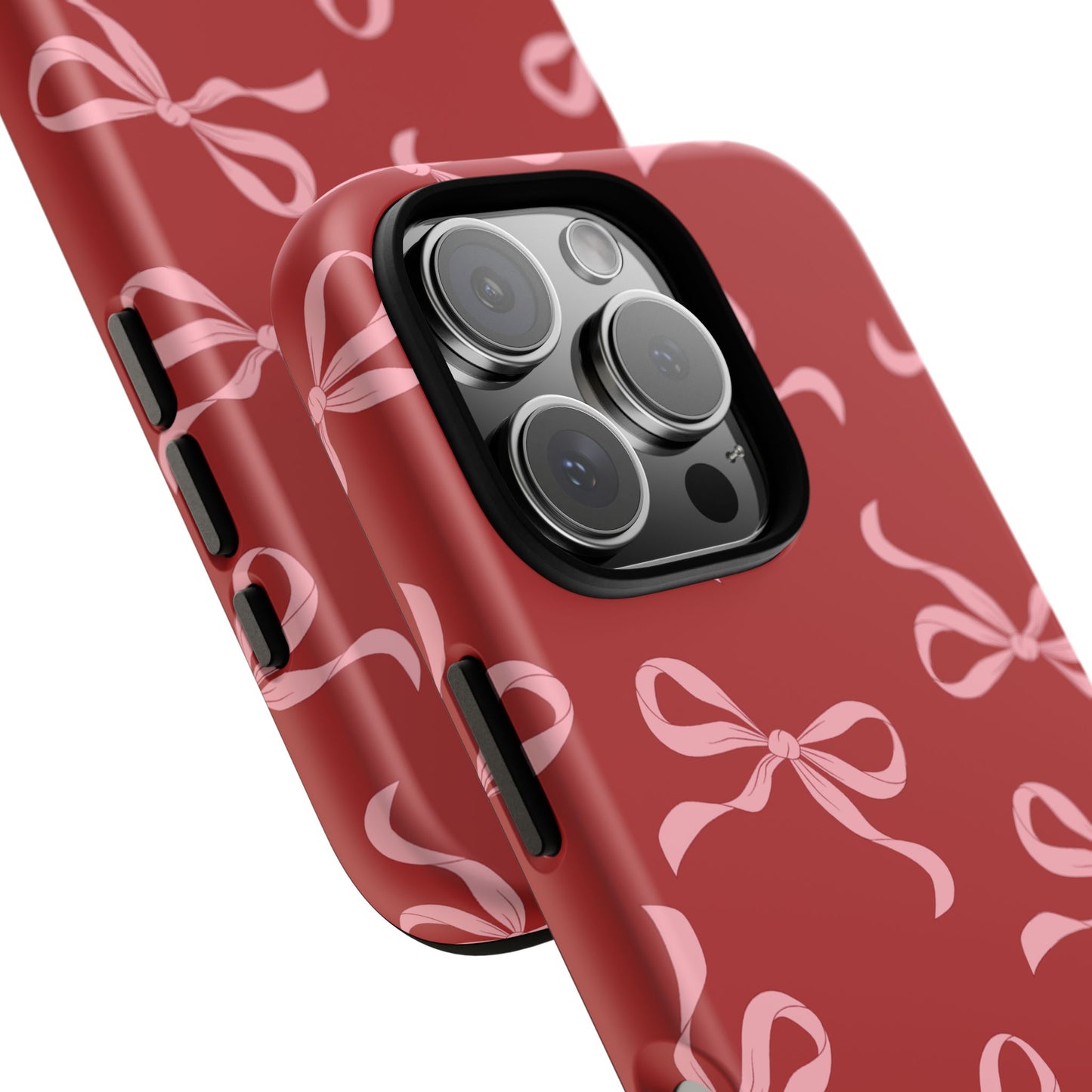 Pink Bows on Red Phone Case - JGUS
