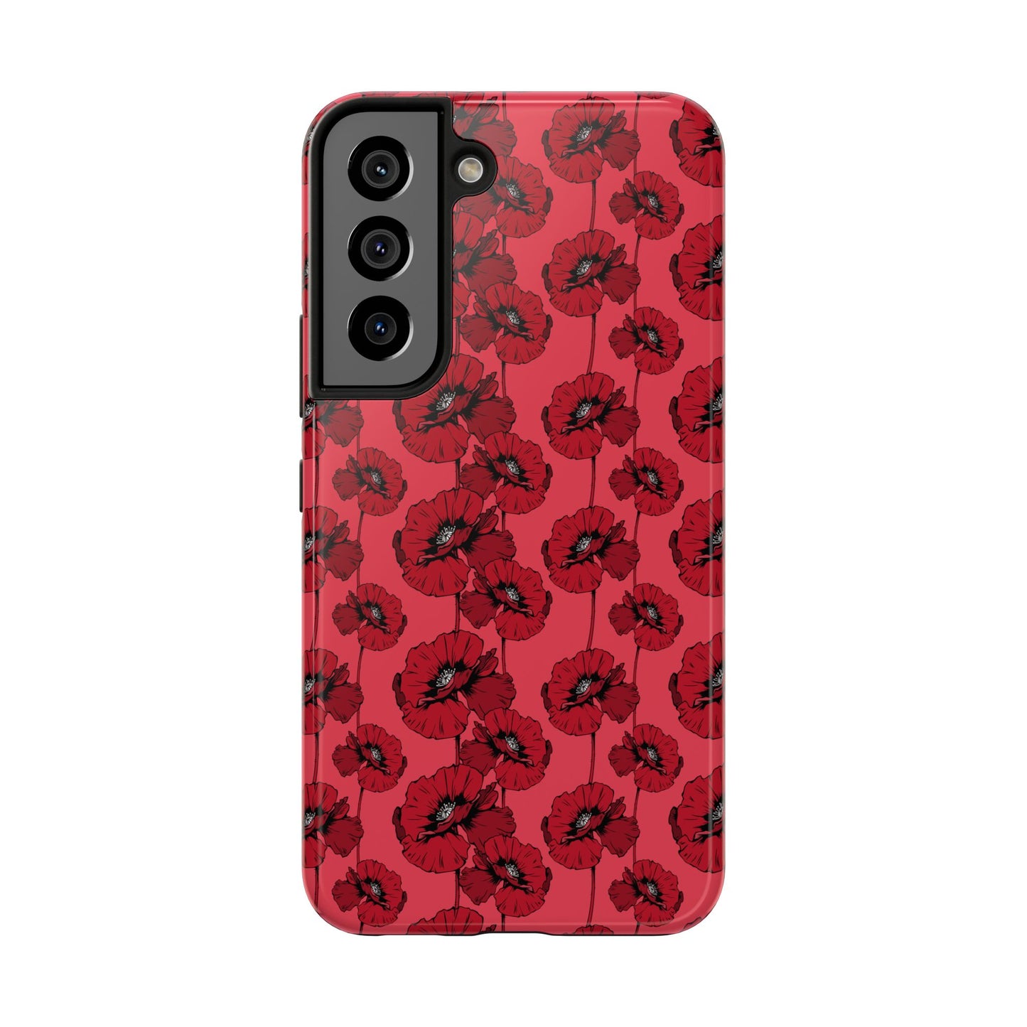 Scarlet Sketch | Red Poppy Floral Phone Case – Aesthetic Protective Cover for iPhone & Samsung