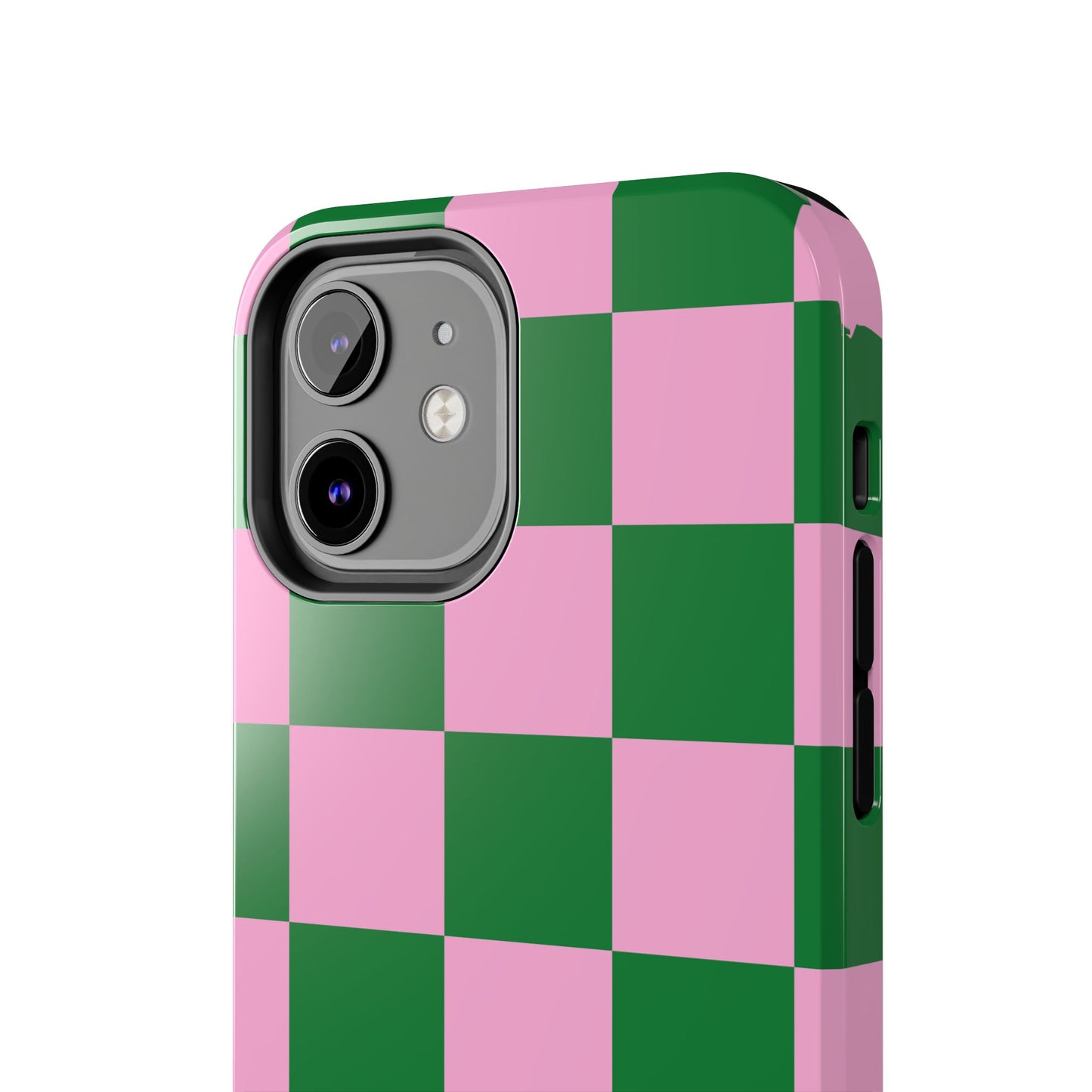 Pink Retro Checkered Phone Case – 90s Aesthetic, Vintage Grid Pattern for iPhone & Samsung
