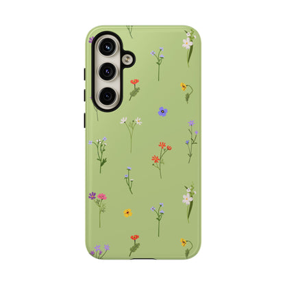 Pastel Green Wildflower Phone Case – Cute Floral Pattern for iPhone & Samsung