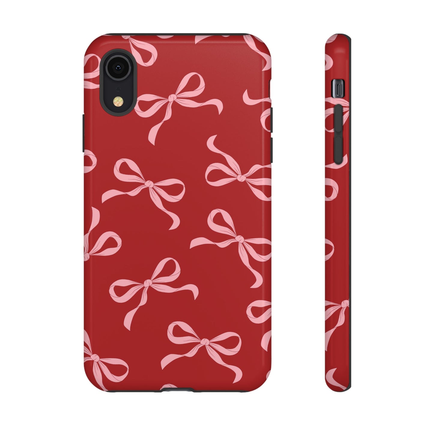 Pink Bows on Red Phone Case - JGUS