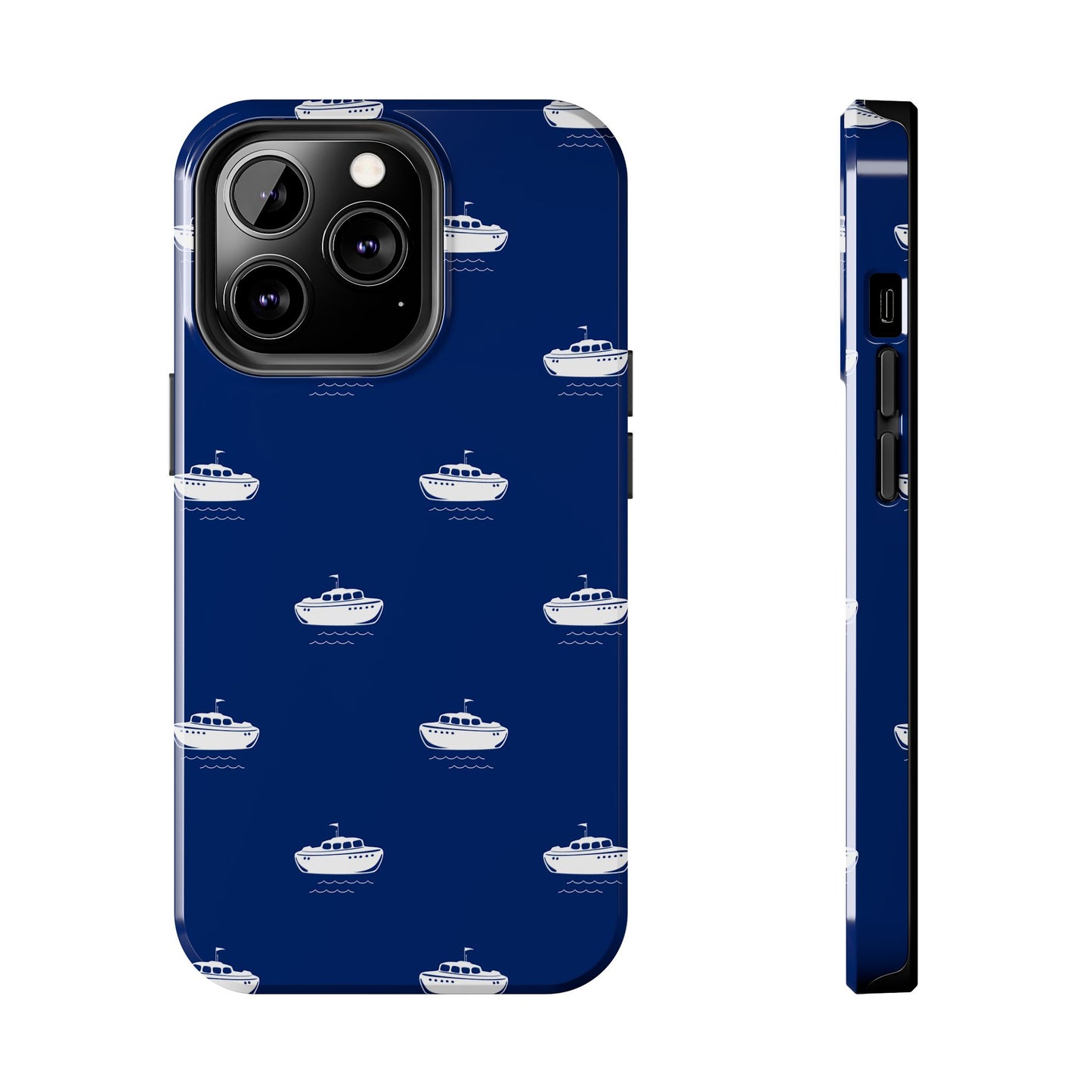 Blue Boat Phone Case – Calm Ocean Pattern for iPhone & Samsung, Durable & Stylish Protection