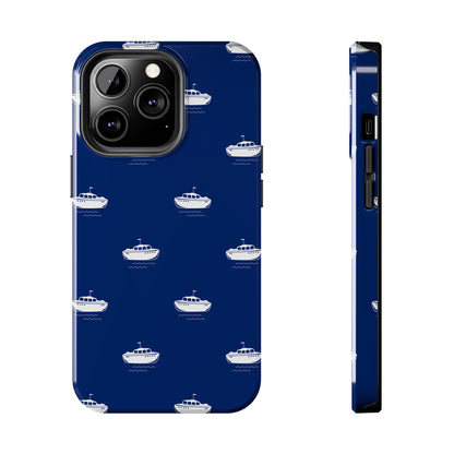 Blue Boat Phone Case – Calm Ocean Pattern for iPhone & Samsung, Durable & Stylish Protection
