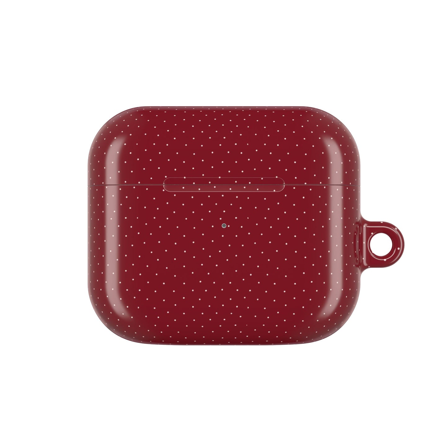 Burgundy & White Dots Shockproof & Scratch-Resistant AirPods Case – Wireless Charging Compatible