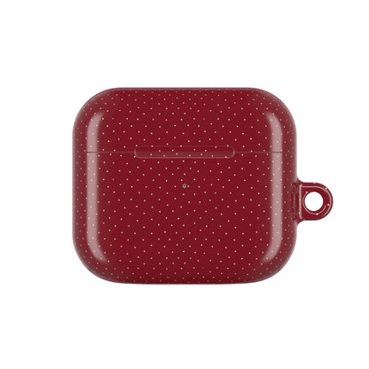 Burgundy & White Dots Shockproof & Scratch-Resistant AirPods Case – Wireless Charging Compatible