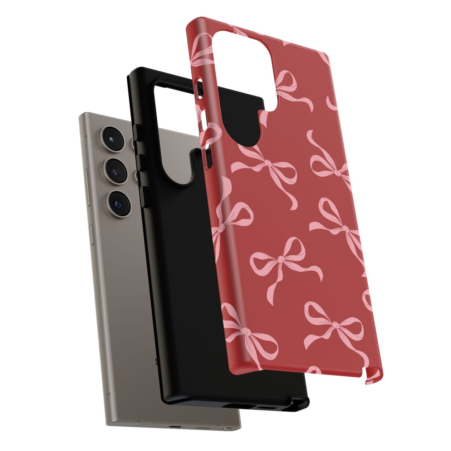 Pink Bows on Red Phone Case - JGUS